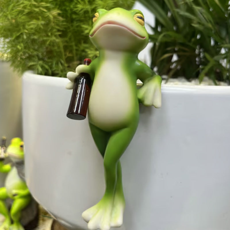 Miniature frog figurines Plant decorations