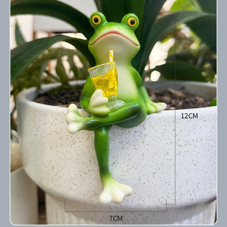 Miniature frog figurines Plant decorations
