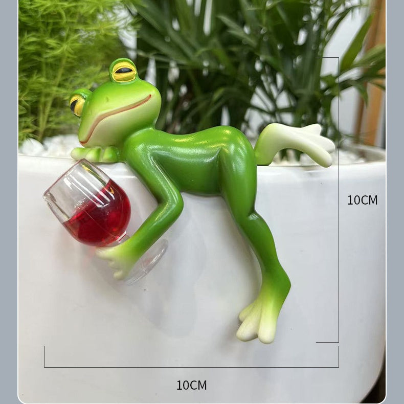 Miniature frog figurines Plant decorations