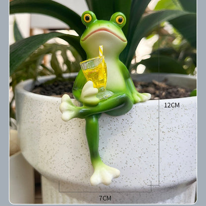 Miniature frog figurines Plant decorations